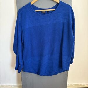 Rafaella Women's Blue Crew Neck Sweater